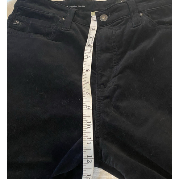 AG Adriano Goldschmied Kora Jeans Womens 28 Wide Leg HIgh Rise Black Corduroy - Picture 11 of 14